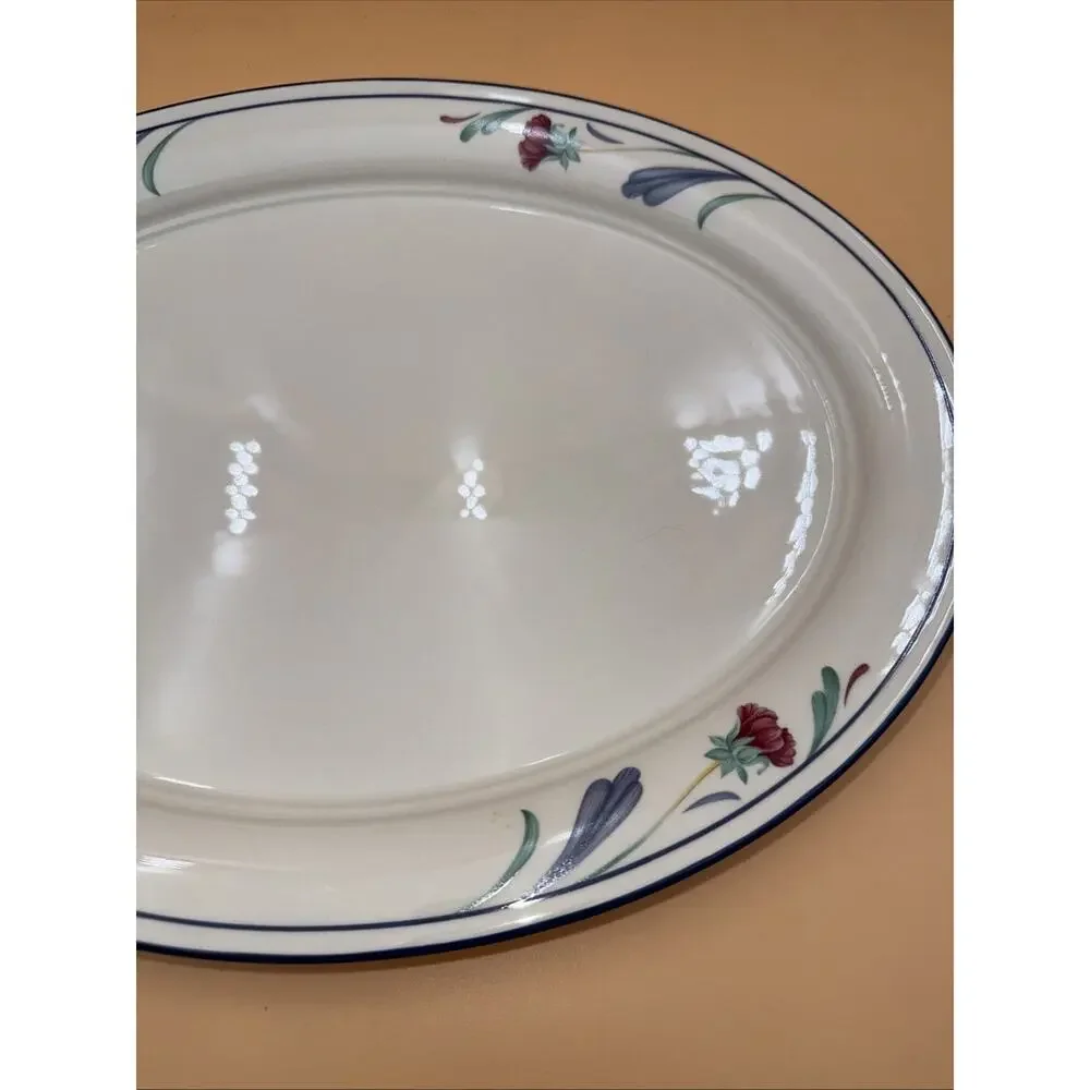 Lenox Chinastone POPPIES ON BLUE 14.5” Oval Platter